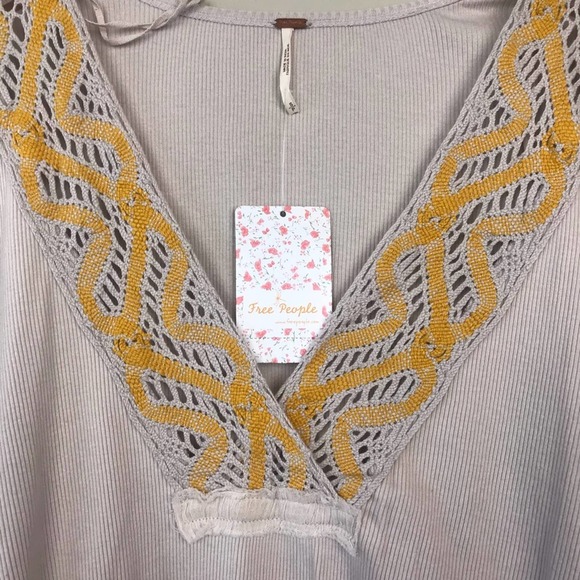 NWT Free People Cross Country V Neck Top - Small - Picture 4 of 7